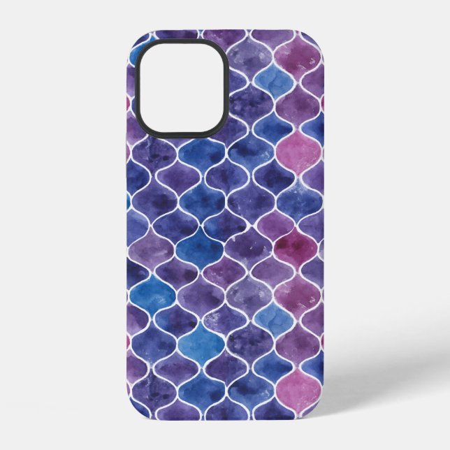 Seamless watercolor violet pattern iPhone case (Back)