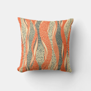 Seamless wavy pattern. Complicated hand-drawn orna Cushion