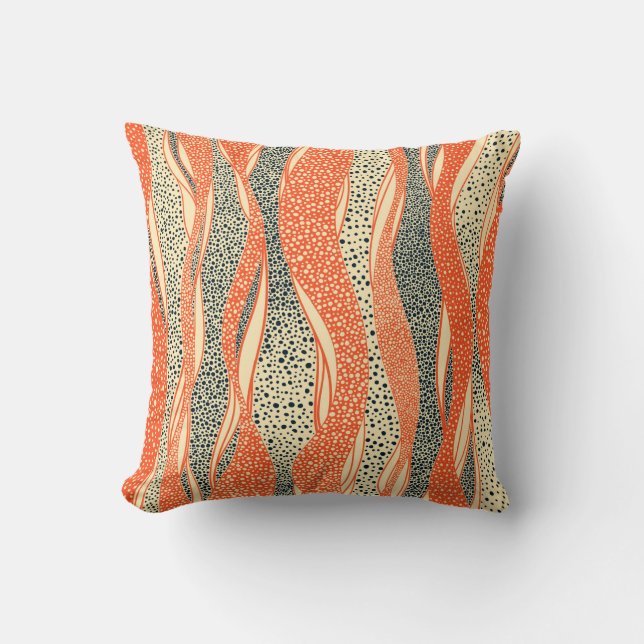 Seamless wavy pattern. Complicated hand-drawn orna Cushion (Front)