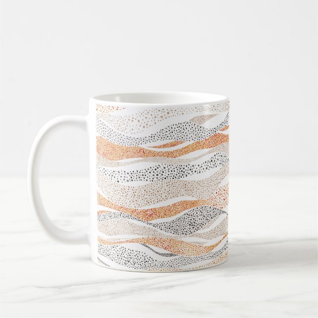 Seamless wavy pattern in pointillism style. Orname Coffee Mug (Left)