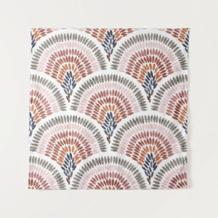 Seamless wavy pattern. Seigaiha design in polka do Tapestry