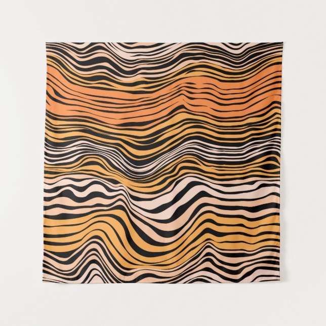 Seamless Wavy Stripes Pattern Design Tapestry (Front)