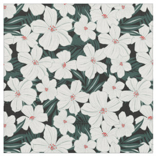 Seamless white garden spring time cute pattern fabric