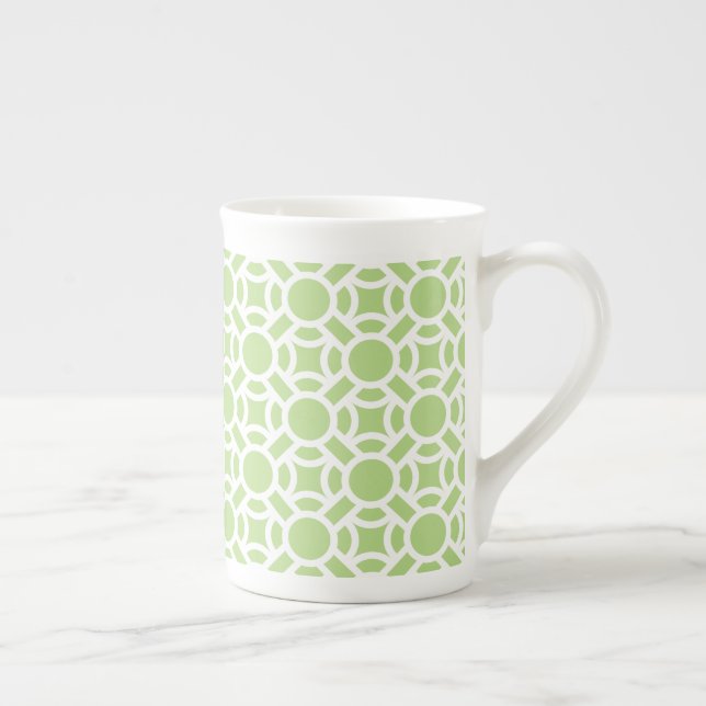 Seamless White Pattern DIY Background Colour Bone China Mug (Right)