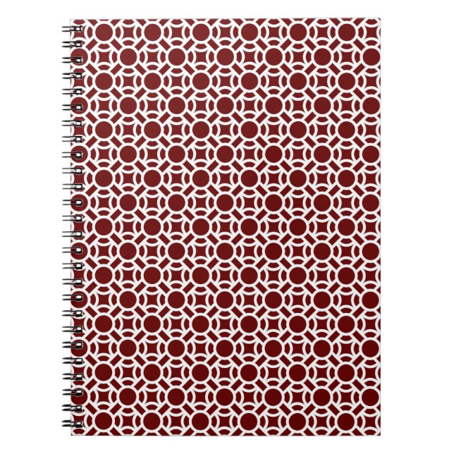Seamless White Pattern DIY Background Colour Spiral Notebook (Front)