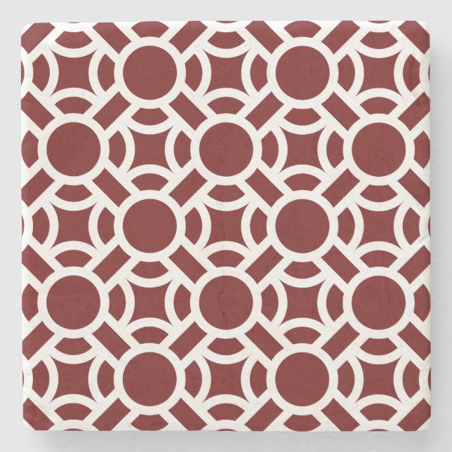 Seamless White Pattern DIY Background Colour Stone Coaster (Front)