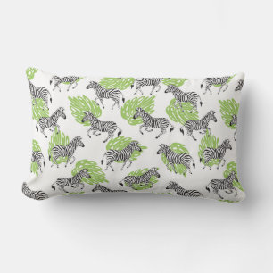 Seamless white pattern with zebras. illustration lumbar cushion