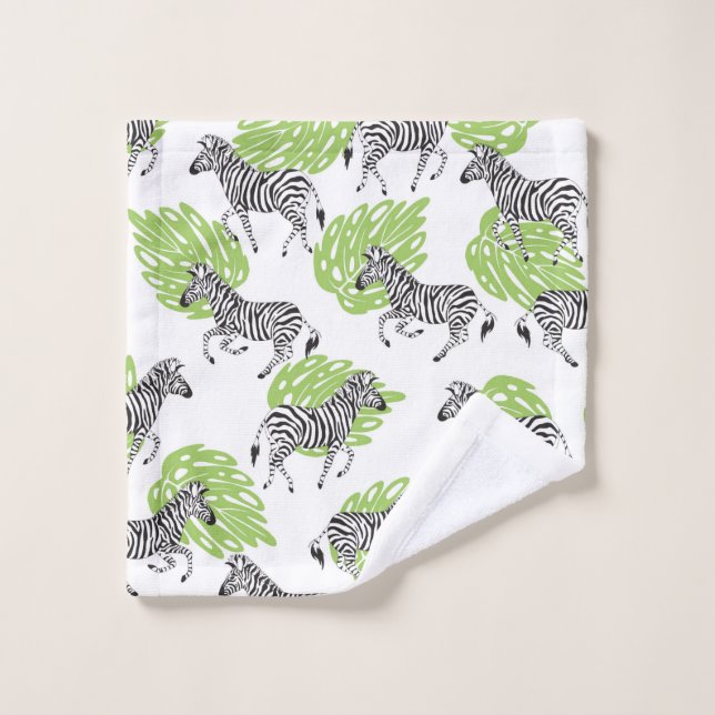 Seamless white pattern with zebras. illustration wash cloth (Wash Cloth)