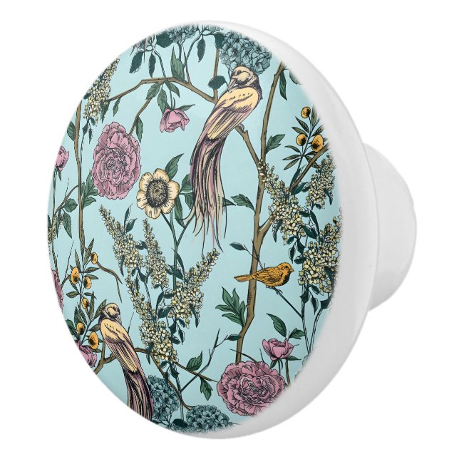 Seamless William Morris style floral pattern Ceramic Knob (Right)