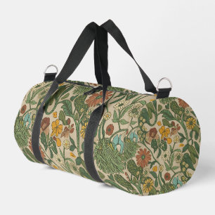 Seamless William Morris style floral pattern Duffl Duffle Bag