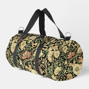 Seamless William Morris style floral pattern Duffl Duffle Bag