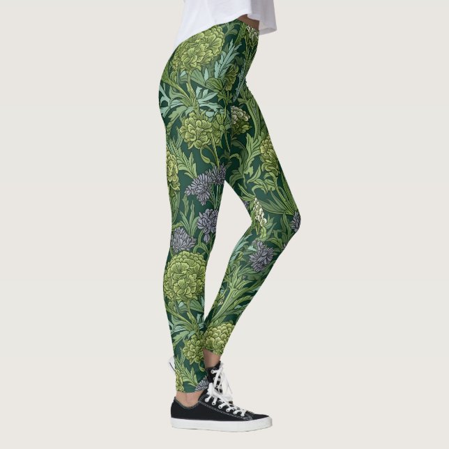 Seamless William Morris style floral pattern Leggings (Right)