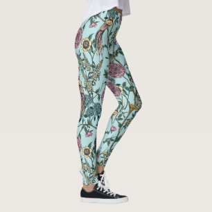 Seamless William Morris style floral pattern Leggings