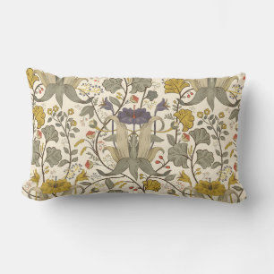 Seamless William Morris style floral pattern Lumba Lumbar Cushion