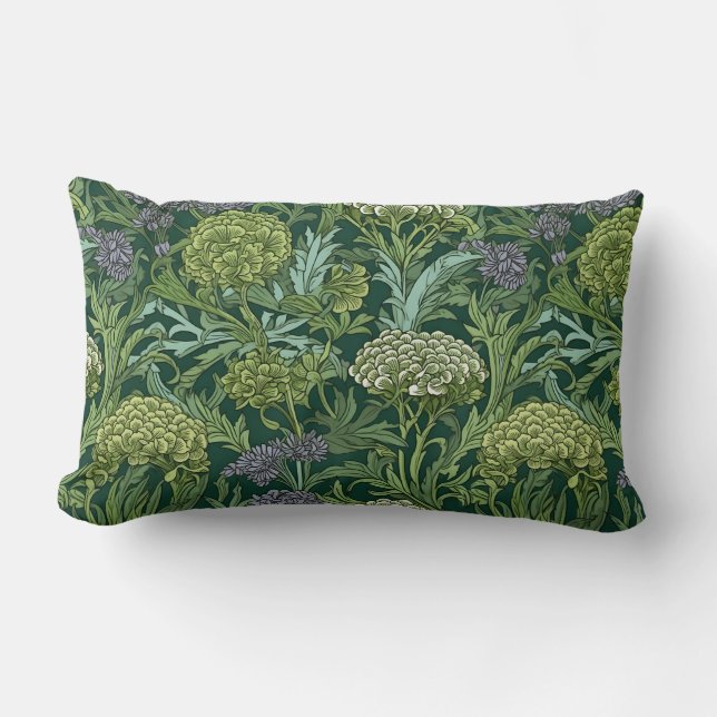 Seamless William Morris style floral pattern Lumbar Cushion (Front)