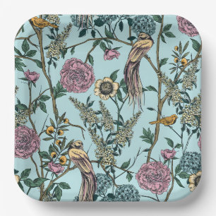 Seamless William Morris style floral pattern Paper Plate