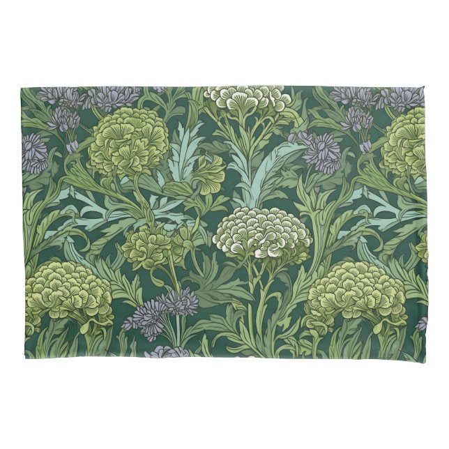 Seamless William Morris style floral pattern Pillowcase (Front-Left)