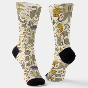Seamless William Morris style floral pattern Socks