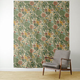 Seamless William Morris style floral pattern Tapes Tapestry