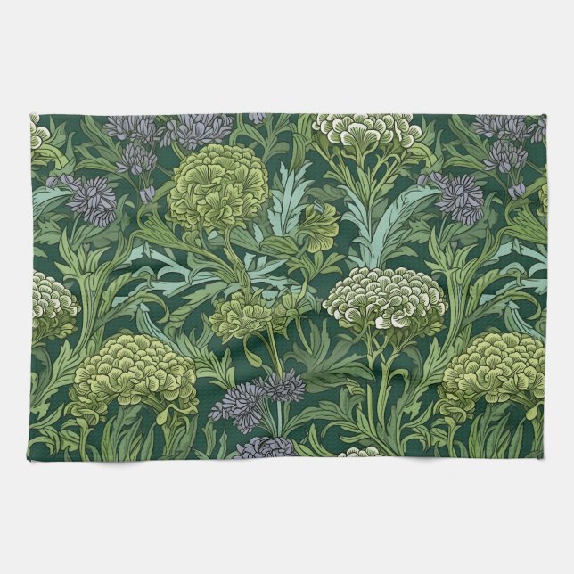 Seamless William Morris style floral pattern Tea Towel (Horizontal)