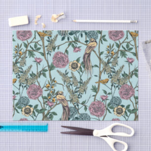 Seamless William Morris style floral pattern Tissue Paper