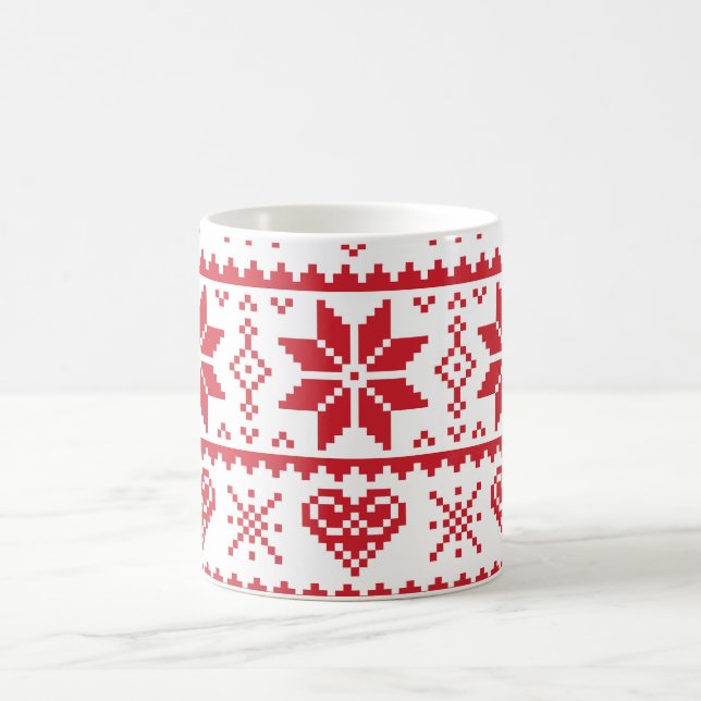 Seamless winter pattern Christmas mug (Center)