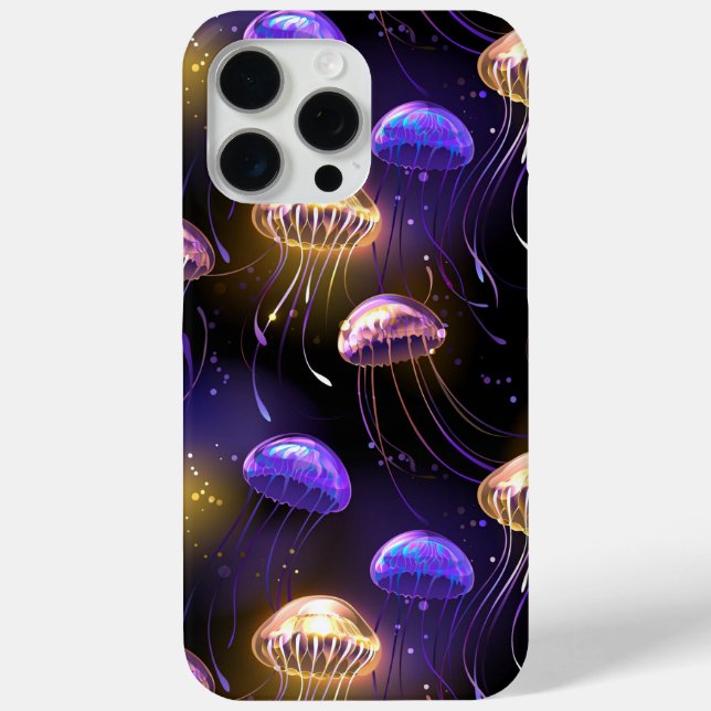 Seamless with glowing jellyfish Case-Mate iPhone case (Back)
