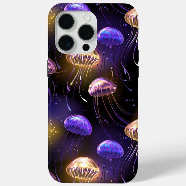 Seamless with glowing jellyfish Case-Mate iPhone case (Back)