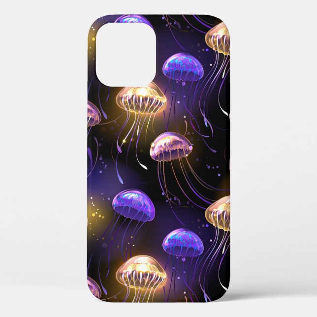 Seamless with glowing jellyfish Case-Mate iPhone case (Back)