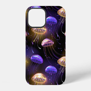 Seamless with glowing jellyfish iPhone 12 case