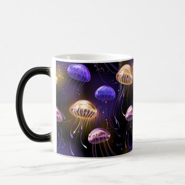 Seamless with glowing jellyfish magic mug (Left)