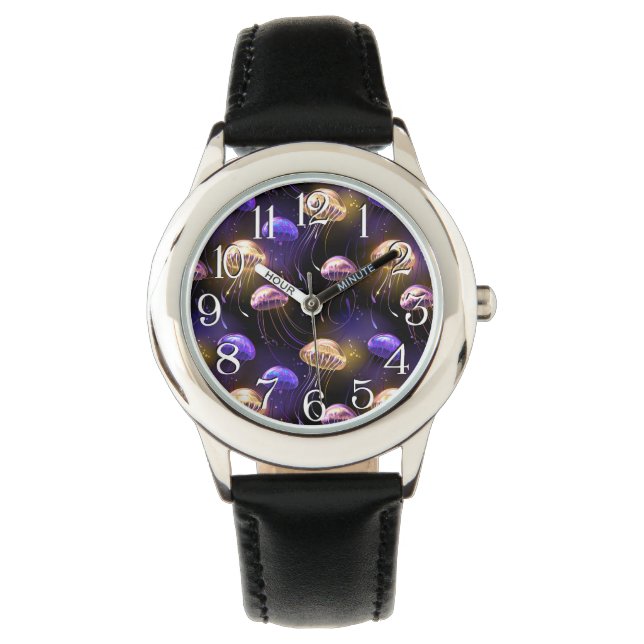 Seamless with glowing jellyfish watch (Front)