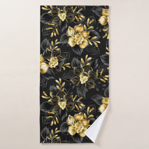 Seamless with jewellery orchids bath towel