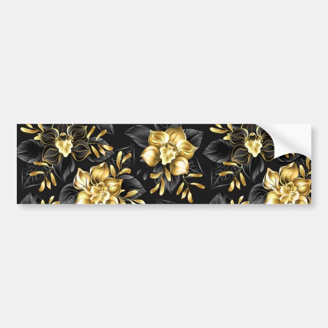 Seamless with jewellery orchids bumper sticker (Front)