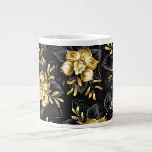 Seamless with jewellery orchids large coffee mug