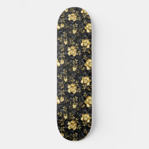 Seamless with jewellery orchids skateboard