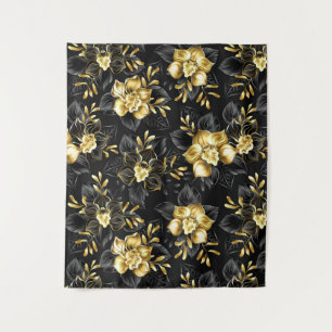 Seamless with jewellery orchids tapestry