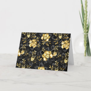 Seamless with jewellery orchids thank you card
