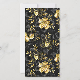 Seamless with jewellery orchids thank you card