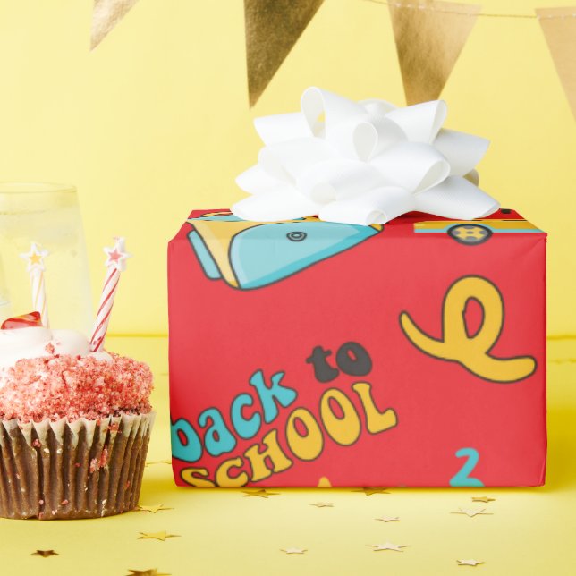 Seamless Wrapping Paper: Numbers and School Bus Paper (Birthday Party)