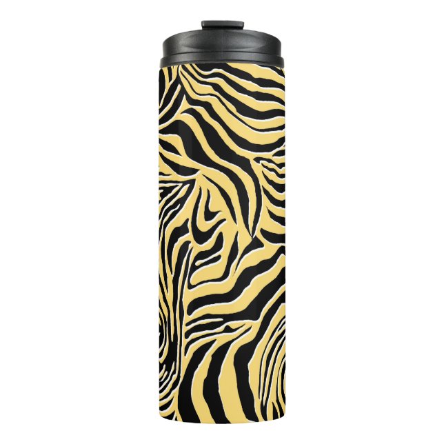 Seamless zebra pattern, animal. wallpaper,abstract thermal tumbler (Front)