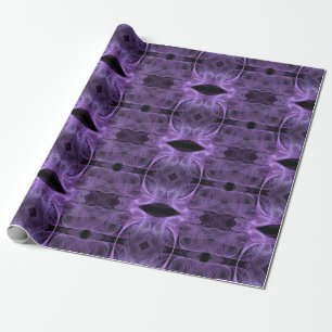 SEAMS MATCH: Abstract Kaleidoscope Purple Fractal Wrapping Paper