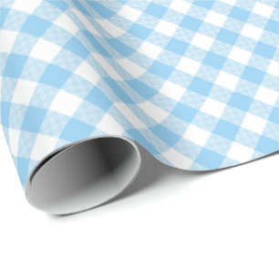 Seams Match: Blue n White Gingham Wrapping Paper