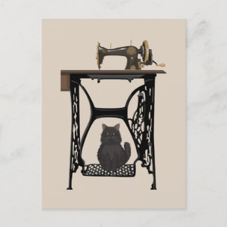 Seamstress Cats Lovers - Vintage Sewing Machine Postcard