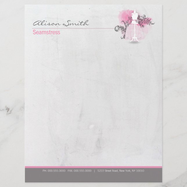 Seamstress Custom Letterhead (Front)