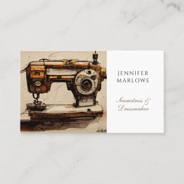 Seamstress Dressmaker Sewing Machine Business Card (Front)