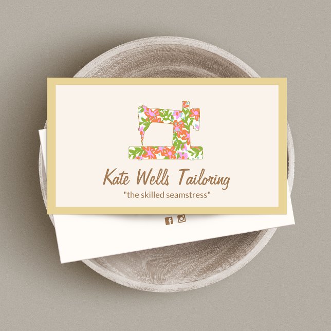 Seamstress Floral Sewing Machine Calling Card (Creator Uploaded)