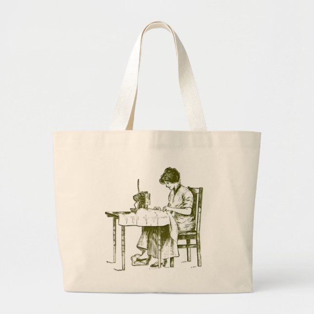 Seamstress Large Tote Bag (Front)