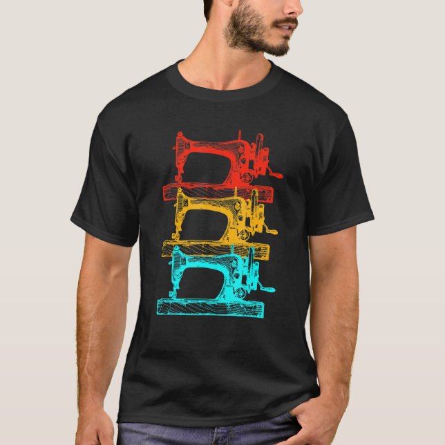 Seamstress Sewing Colourful Sewing Machine T-Shirt (Front)