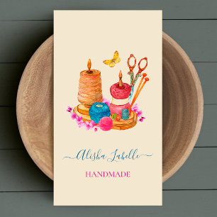 Seamstress Sewing Needles Feminine Handmade Business Card